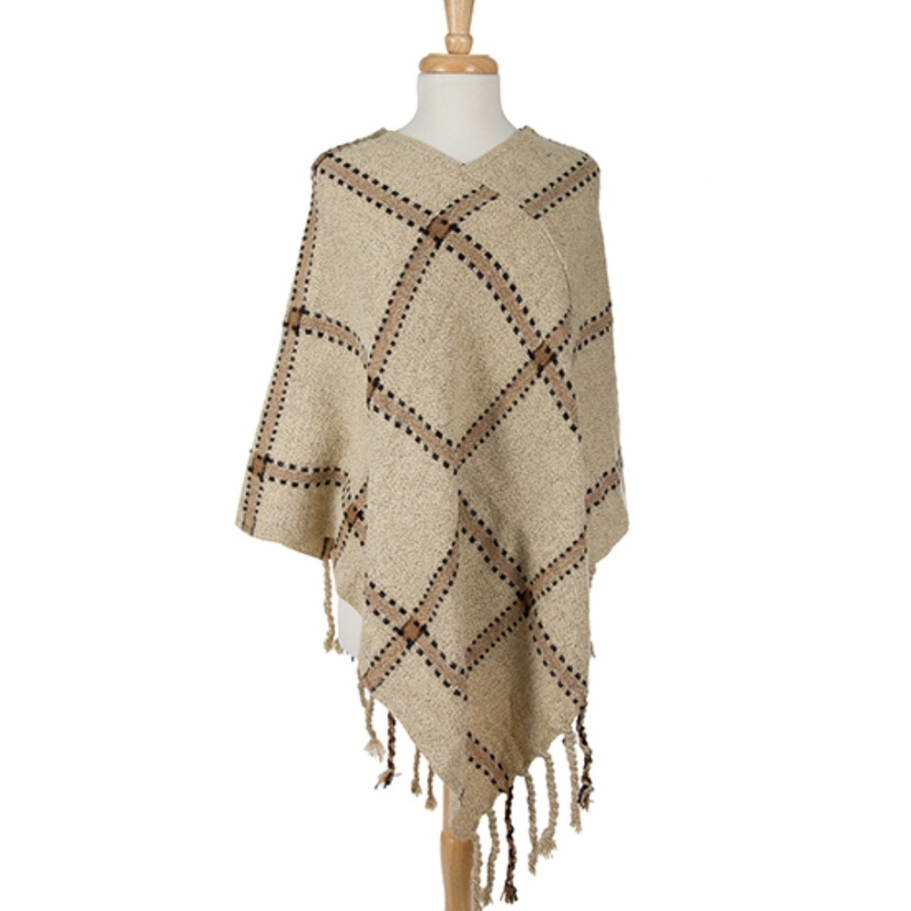 plaid poncho